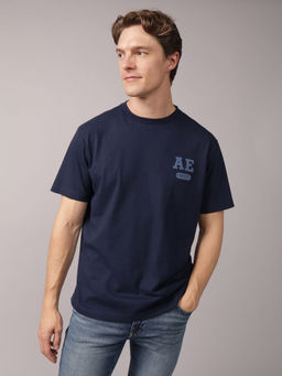 American Eagle - Mens Rich Navy Blue Graphic T-Shirt