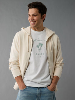 American Eagle - Mens White Logo Graphic T-Shirt