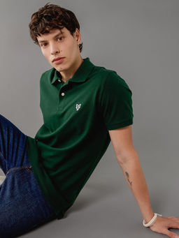 American Eagle - Men Island Green Pine Slim Fit Flex Pique Polo Shirt