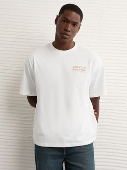 American Eagle - Men White Graphic Printed T-shirt