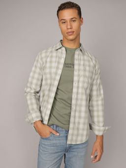 American Eagle - Men Green Slim Fit Everyday Button-Up Shirt