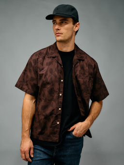 American Eagle - Men Brown Floral Printed Shirt