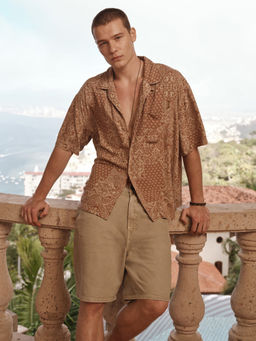American Eagle - Men Brown Ae Poolside Printed Shirt