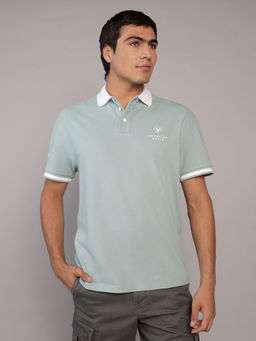 American Eagle - Green Ae Logo Rugby Polo T-Shirt