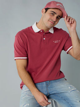 American Eagle - Red Ae Logo Rugby Polo T-Shirt