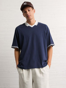 American Eagle - Navy Blue Ae Soccer Polo Shirt
