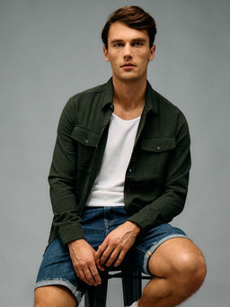 American Eagle - Men Green Flannel Shirt