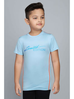 3PIN - Boys Polyester Sky Blue Printed Half Sleeve T-Shirt