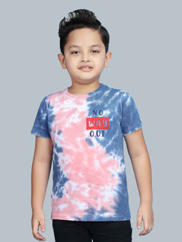 3PIN - Boys Cotton Pink Tie & Die Round Neck T-Shirt
