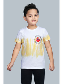 3PIN - Boys Cotton Yellow Tie & Die Round Neck T-Shirt