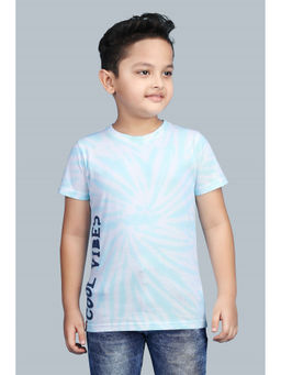 3PIN - Boys Cotton Sky Blue Tie & Die Round Neck T-Shirt