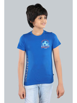 3PIN - Boys Cotton Royal Blue Champions Round Neck T-Shirt