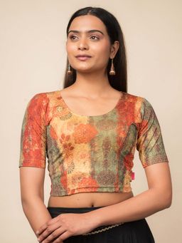 BINDIGASM'S ADVI - Women Multi-Color Jacquard Round Neck Stitched Blouse