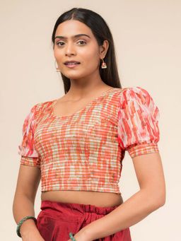 BINDIGASM'S ADVI - Women Multi-Color Jacquard Round Neck Stitched Blouse
