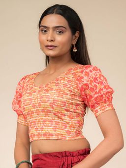 BINDIGASM'S ADVI - Women Multi-Color Jacquard Round Neck Stitched Blouse