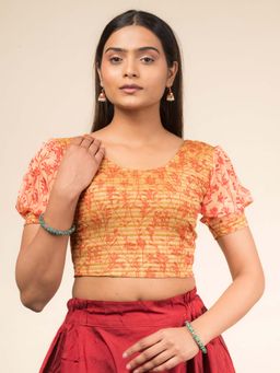 BINDIGASM'S ADVI - Women Multi-Color Jacquard Round Neck Stitched Blouse