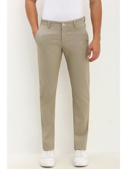 Allen Solly - Men Khaki Slim Fit Casual Trousers