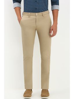 Allen Solly - Men Beige Ultra Slim Fit Solid Casual Trousers