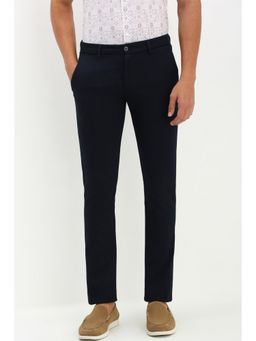 Allen Solly - Men Navy Blue Ultra Slim Fit Solid Casual Trousers