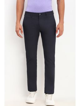 Allen Solly - Men Navy Blue Ultra Slim Fit Casual Trousers