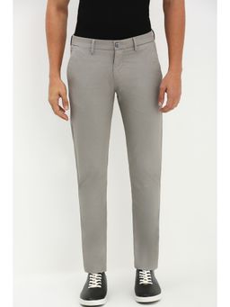 Allen Solly - Men Grey Ultra Slim Fit Textured Casual Trousers