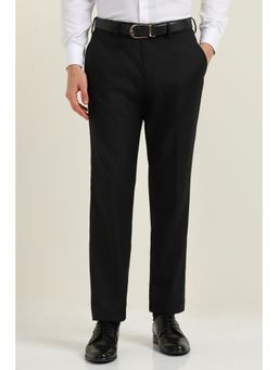 Allen Solly - Men Black Classic Fit Check Formal Trousers