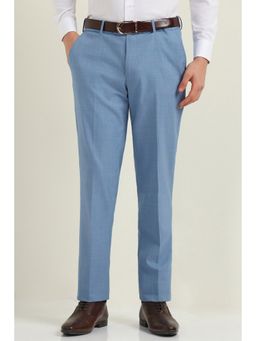 Allen Solly - Men Blue Slim Fit Textured Formal Trousers