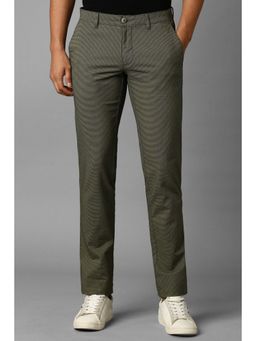 Louis Philippe - Men Grey Slim Tapered Fit Flat Front Casual Trousers