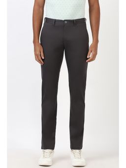 Peter England - Men Grey Solid Super Slim Fit Trousers
