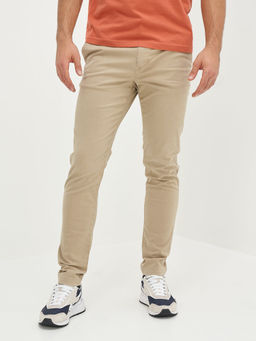 American Eagle - Men Beige Flex Slim 5-Pocket Trousers