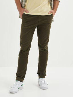 American Eagle - Men Green Flex Slim 5-Pocket Trousers