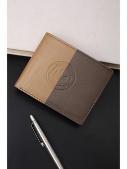 Allen Solly - Men Beige Colorblock Leather Wallet