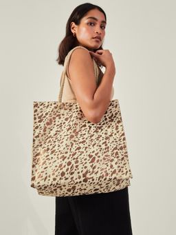 Accessorize London - Women's Beige Beach Shopper Tote Bag