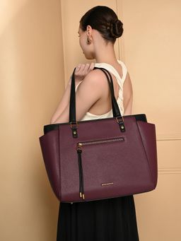 Accessorize London - Women's Serene Burgundy Work Tote Bag
