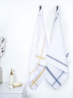 Doctor Towels - The Bath Community Cotton Bath Towel Yellow & Blue (Pack of 2)