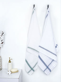 Doctor Towels - The Bath Community Cotton Bath Towel Green & Blue (Pack of 2)