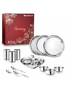 Wonderchef - Harmony Premium Stainless Steel Dinner Set with Pooja Thali