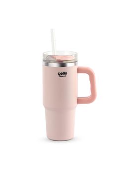 CELLO - Pink Quench Pro 900 Insulated Stainless Steel Sipper Tumbler with Straw - 880 ml