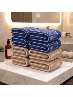 Athom Living - Multi-Color 400 GSM Ultra Soft Cotton Premium Hand Towels (Pack of 8) (M)