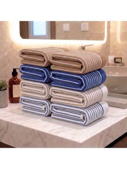 Athom Living - Multi-Color 400 GSM Ultra Soft Cotton Premium Hand Towels (Pack of 8) (M)