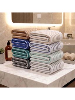 Athom Living - Multi-Color 400 GSM Ultra Soft Cotton Premium Hand Towels (Pack of 8) (M)