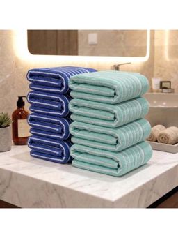Athom Living - Multi-Color 400 GSM Ultra Soft Cotton Premium Hand Towels (Pack of 8) (M)