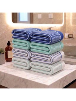 Athom Living - Multi-Color 400 GSM Ultra Soft Cotton Premium Hand Towels (Pack of 8) (M)