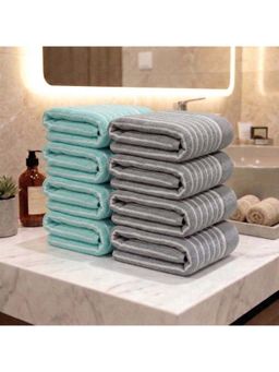 Athom Living - Multi-Color 400 GSM Ultra Soft Cotton Premium Hand Towels (Pack of 8) (M)