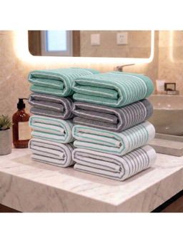 Athom Living - Multi-Color 400 GSM Ultra Soft Cotton Premium Hand Towels (Pack of 8) (M)
