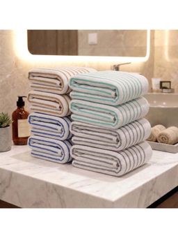 Athom Living - Multi-Color 400 GSM Ultra Soft Cotton Premium Hand Towels (Pack of 8) (M)