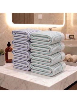 Athom Living - Multi-Color 400 GSM Ultra Soft Cotton Premium Hand Towels (Pack of 8) (M)