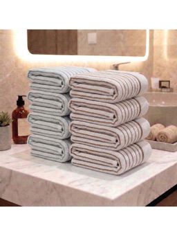 Athom Living - Multi-Color 400 GSM Ultra Soft Cotton Premium Hand Towels (Pack of 8) (M)