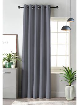 NEFERTITI HOME - Sunblock Plus Matte Finish Grey Blackout Door Curtain