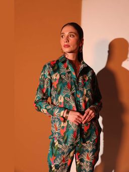 HOUSE OF SAL - Green Amazon Printed Shirt